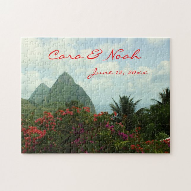 Tropical Paradise Customizable Wedding Puzzle (Horizontal)