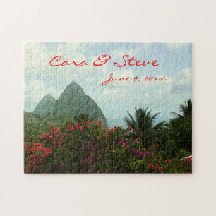 Tropical Paradise Customizable Wedding Puzzle