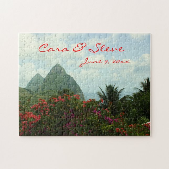 Tropical Paradise Customizable Wedding Puzzle (Horizontal)