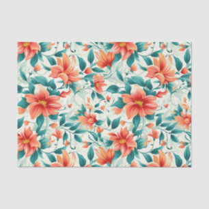 Tropical Paradise Floral Greenery Print Tissue Paper