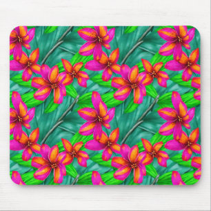 Tropical Paradise Floral Pattern Mouse Pad