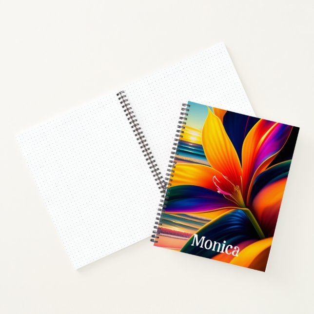 Tropical Paradise Flowers Personalized Bullet Notebook (Inside)