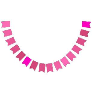 Tropical Paradise Gradient Hot Pink to Fuchsia Bunting Flags