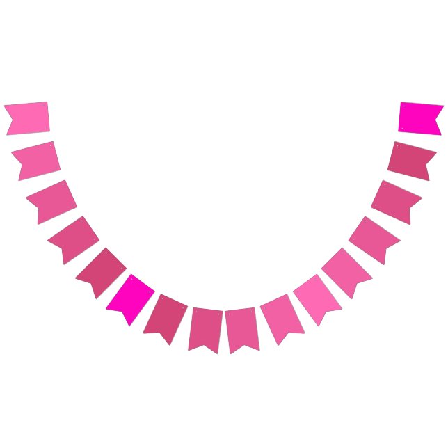 Tropical Paradise Gradient Hot Pink to Fuchsia  Bunting Flags (All)