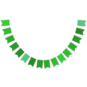 Tropical Paradise Gradient Lime Green to Emerald Bunting Flags