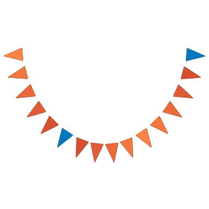 Tropical Paradise Gradient Mango to Ocean Blue Bunting Flags