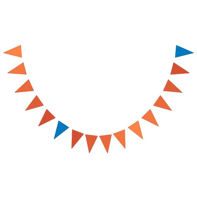 Tropical Paradise Gradient Mango to Ocean Blue  Bunting Flags (All)