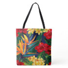 Tropical Paradise Hawaiian Floral Beach Bag