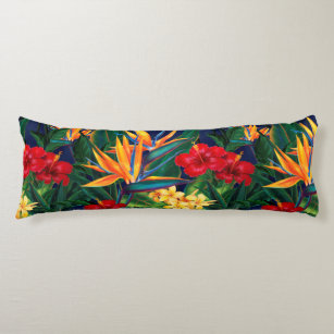 Tropical Paradise Hawaiian Floral Body Pillow