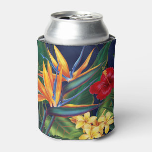Tropical Paradise Hawaiian Floral Can Cooler