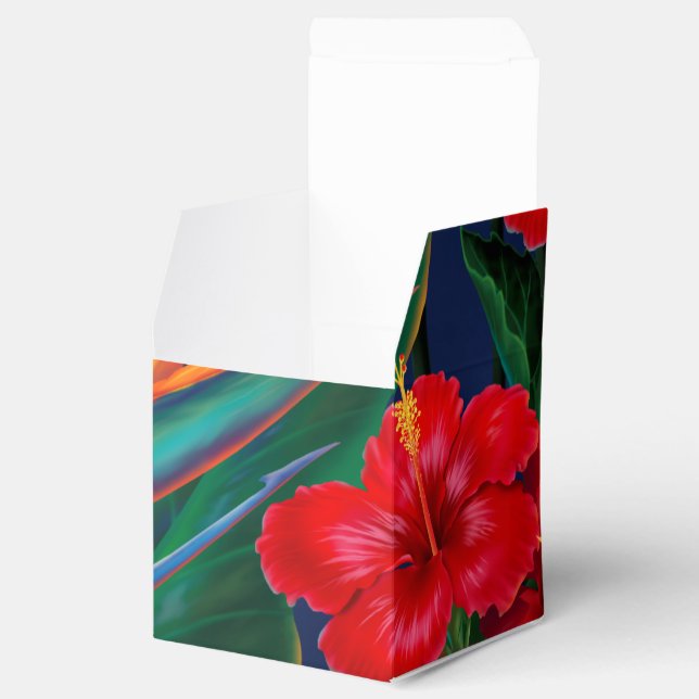 Tropical Paradise Hawaiian Floral Favor Box (Opened)