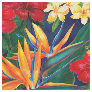Tropical Paradise Hawaiian Floral - Small Scale Fabric