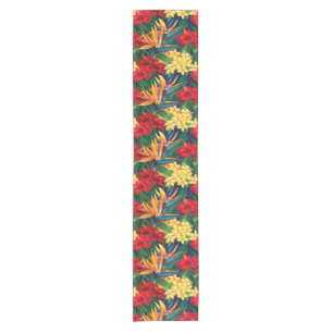 Tropical Paradise Hawaiian Floral Vertical Short Table Runner