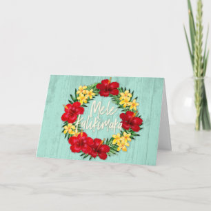 Tropical Paradise Hawaiian Holiday Wreath Wood