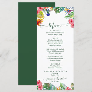 Tropical Paradise Hibiscus Hawaiian Wedding   Menu