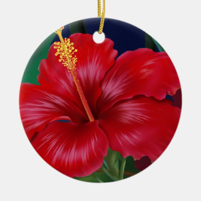 Tropical Paradise Hibiscus Ornaments (Front)