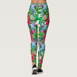 Tropical Paradise Hummingbirds CBDOilPrincess  Leg Leggings