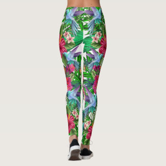 Tropical Paradise Hummingbirds CBDOilPrincess  Leg Leggings