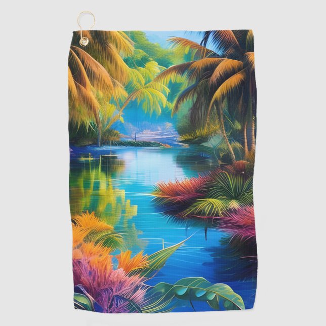 Tropical Paradise II Golf Towel (Front)