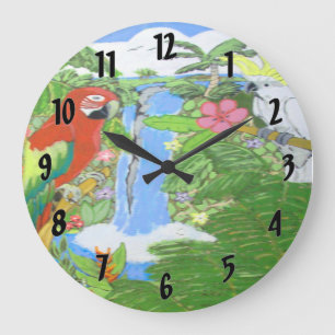 Tropical Paradise Large Clock