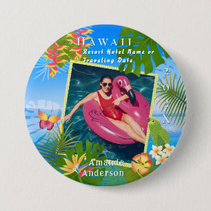 Tropical Paradise Memory Sea Photo 3 Inch Round Button