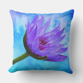 "Tropical Paradise" Outdoor Water Lilies Pillow