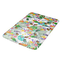 Tropical Paradise Palm Green Leaves Floral Birds