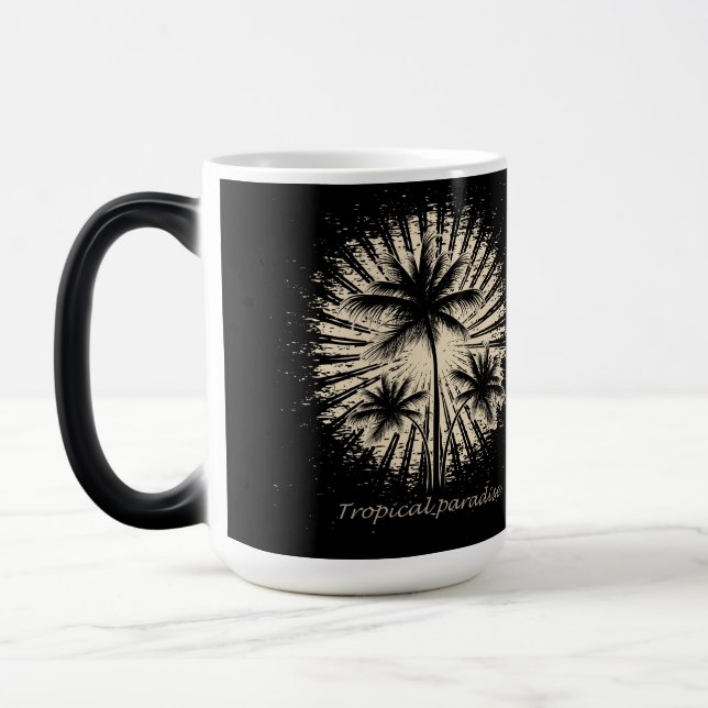 Tropical paradise palm tree sun magic mug (Left)