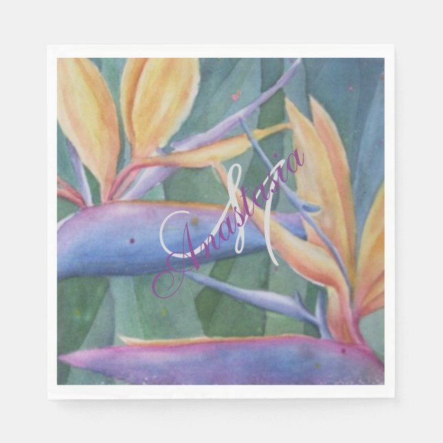 TROPICAL PARADISE PARTY MONOGRAM NAPKIN (Front)