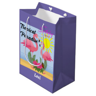 Tropical Paradise Pink Flamingo - Gift Bag - Mediu