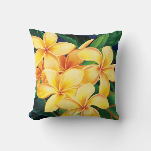 Tropical Paradise Plumeria Coussins décorateur (Recto)