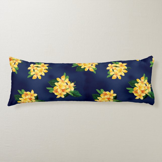 Tropical Paradise Plumeria Hawaiian Body Pillow (Front)