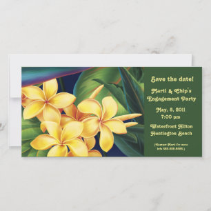 Tropical Paradise Plumeria Invite & Photo card
