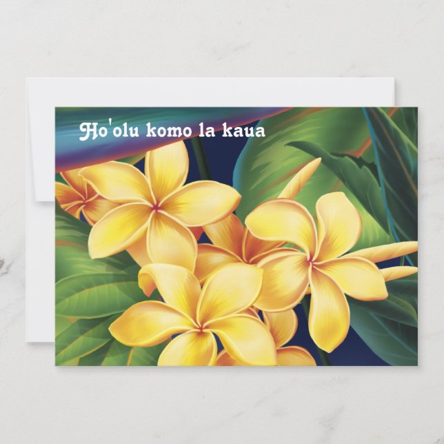 Tropical Paradise Plumeria Luau Invitations (Front)