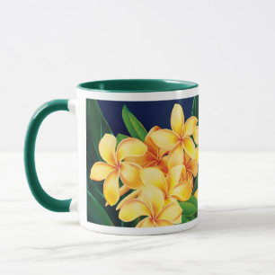Tropical Paradise Plumeria Two-Tone Hunter Mug