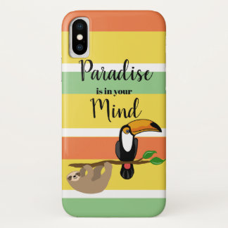 Tropical Paradise, sloth and toucan Case-Mate iPhone Case