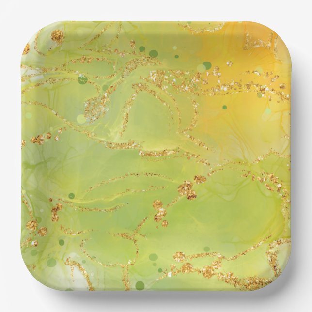 Tropical Paradise Square Paper Plate (Front)