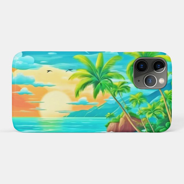 Tropical Paradise Sunset Coastline View Case-Mate iPhone Case (Back (Horizontal))