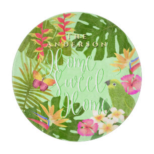 Tropical Paradise Sweet Home Cutting Board