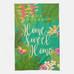 Tropical Paradise Sweet Home Green Kitchen Towel