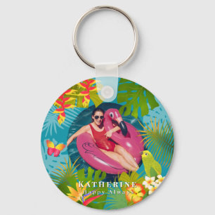 Tropical Paradise Teal Keychain