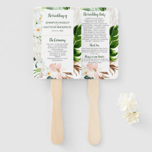 Tropical Paradise Tropical Floral Wedding Hand Fan