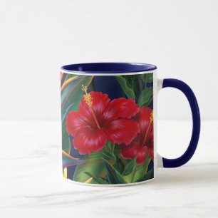 Tropical Paradise Two-tone Navy Mug