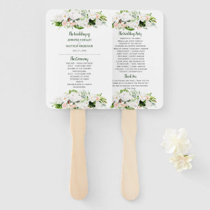 Tropical Paradise Watercolor Floral Wedding Hand Fan