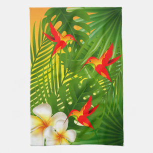 Tropical Paradise with a Hummingbird Kitchen Towel