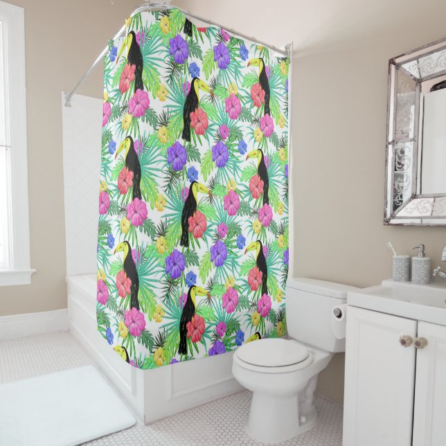 Tropical Paradise with Flowers & Parrot (In Situ)