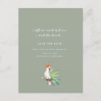Tropical Parrot Beach Wedding Save the Date