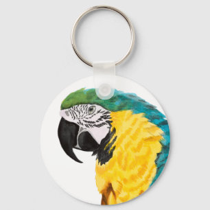 Tropical Parrot Bird Keychain