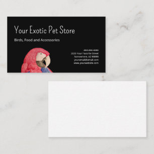 Tropical Parrot Bird Macaw Pet Store Back Business Card