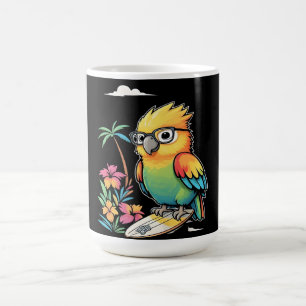 Tropical Parrot Chill Vibes – Sunset Beach Coffee Mug